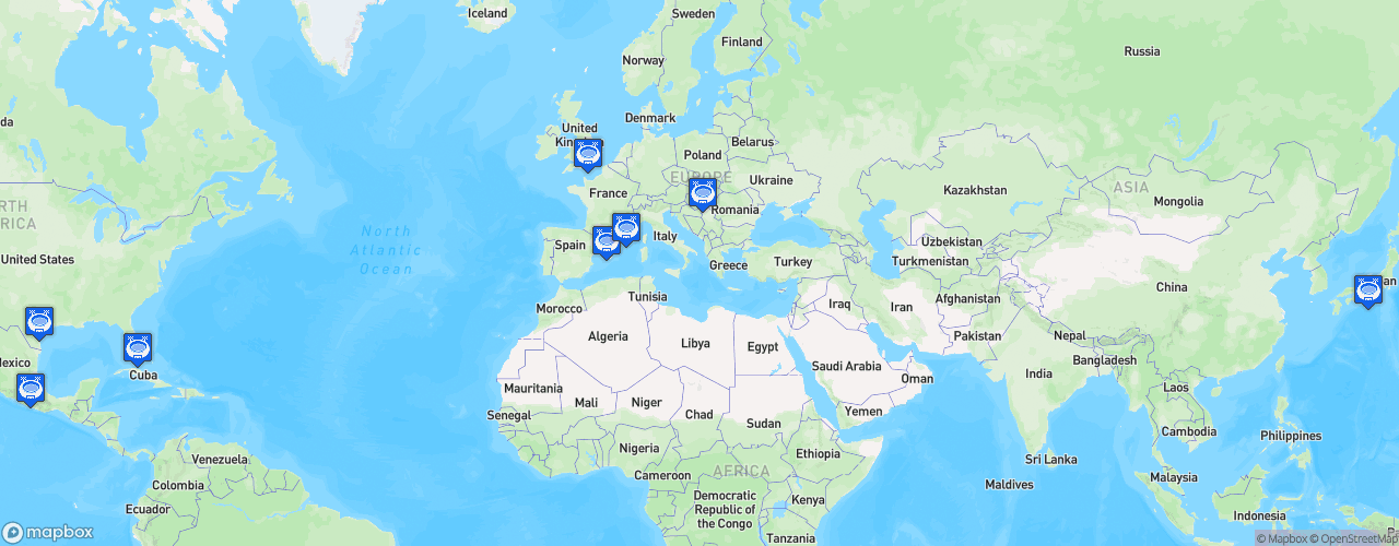 Static Map of W Series - Saison 2022