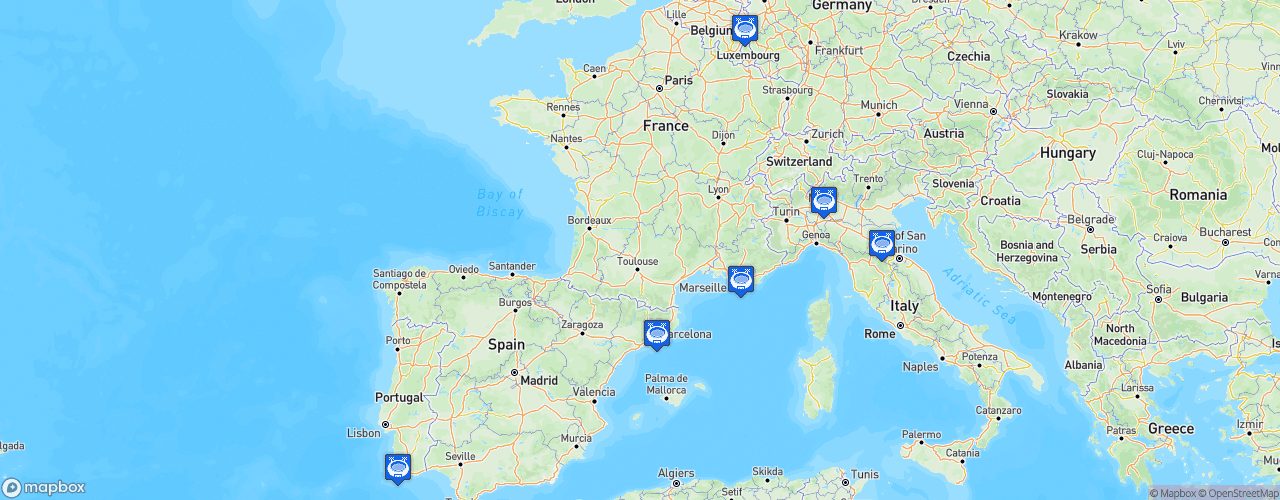 Static Map of European Le Mans Series - Saison 2022