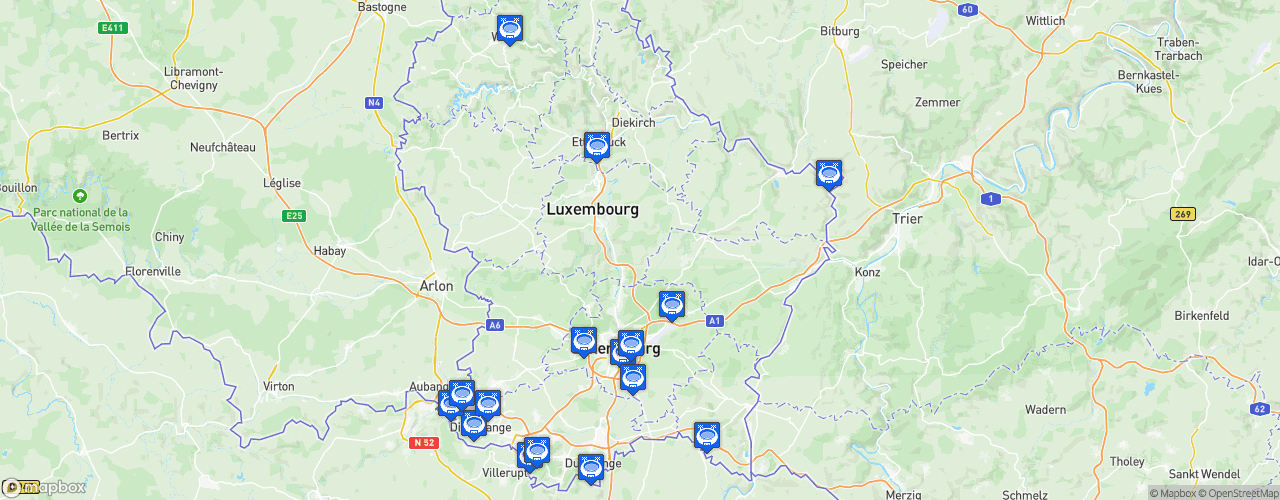 Static Map of BGL Ligue - Saison 2021-2022