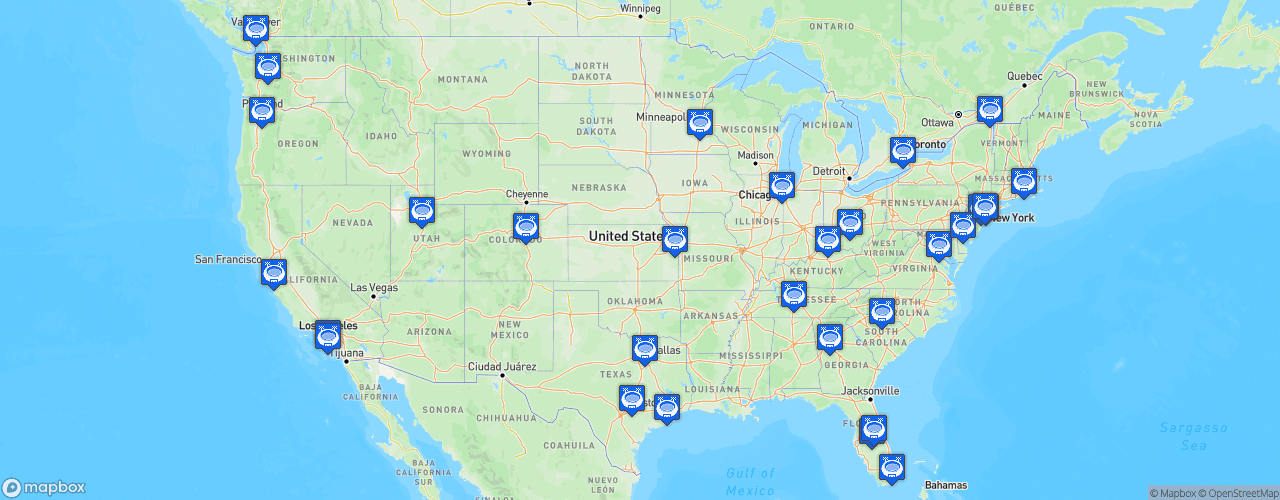 Static Map of Major League Soccer - Saison 2022