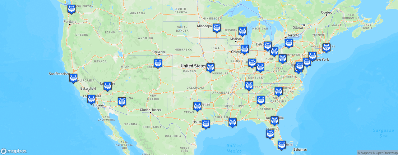 Static Map of National Football League - Saison 2022