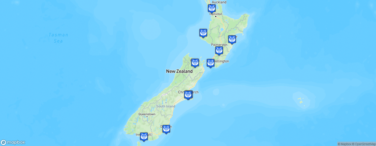 Static Map of National Basketball League New Zealand - Saison 2022