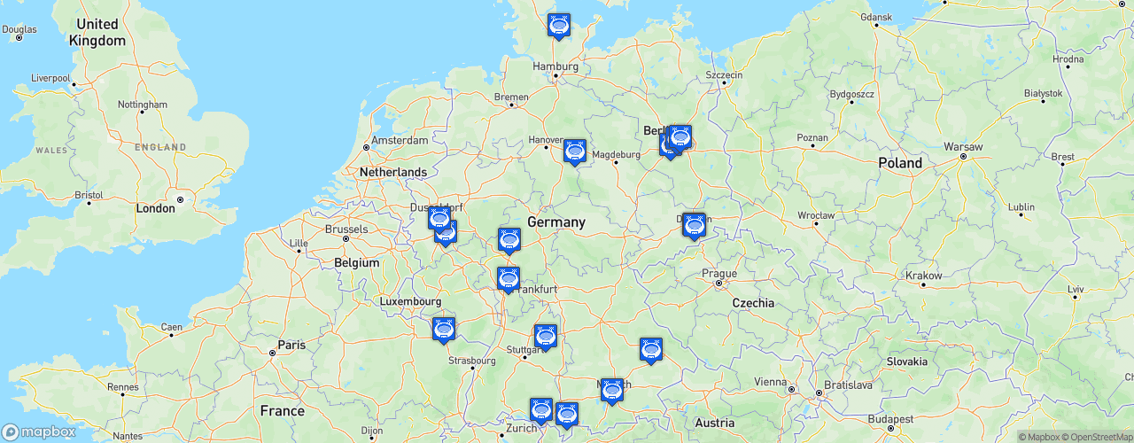 Static Map of German Football League - Saison 2022