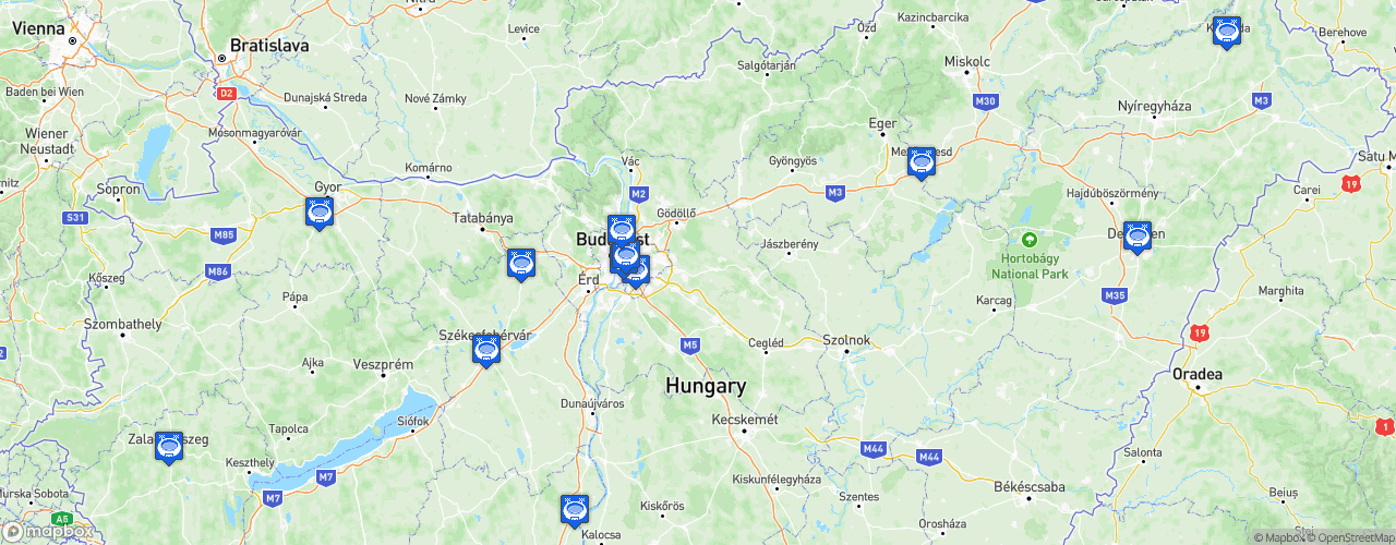 Static Map of Nemzeti Bajnokság I - Saison 2021-2022 - NB I