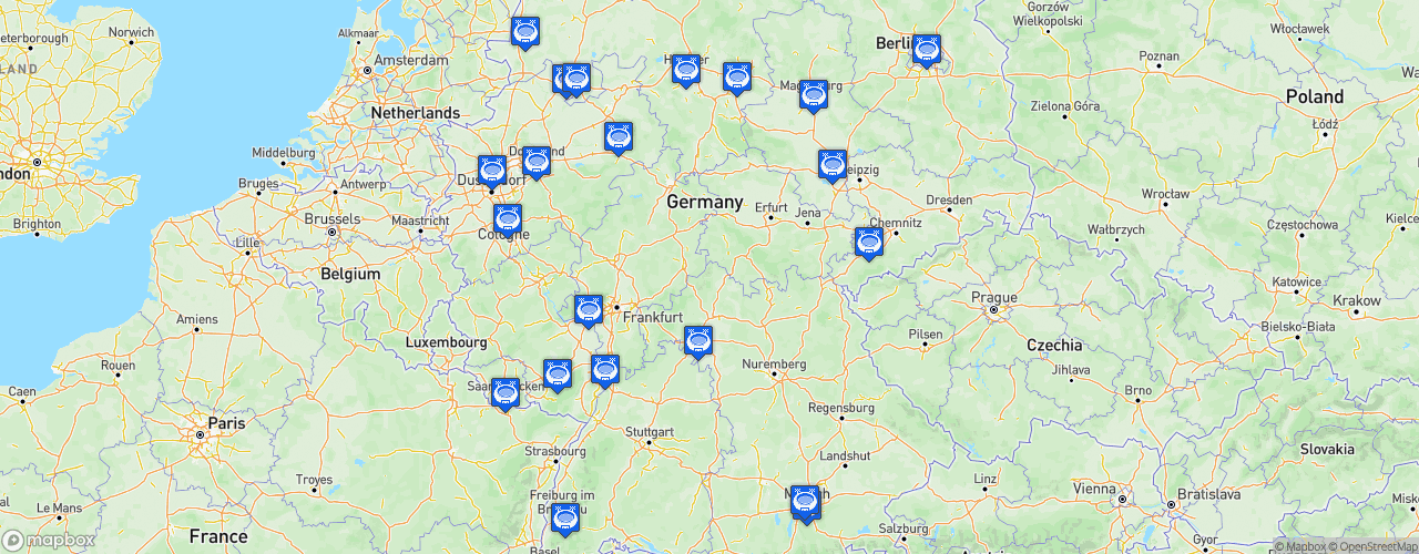 Static Map of 3. Liga - Saison 2021-2022