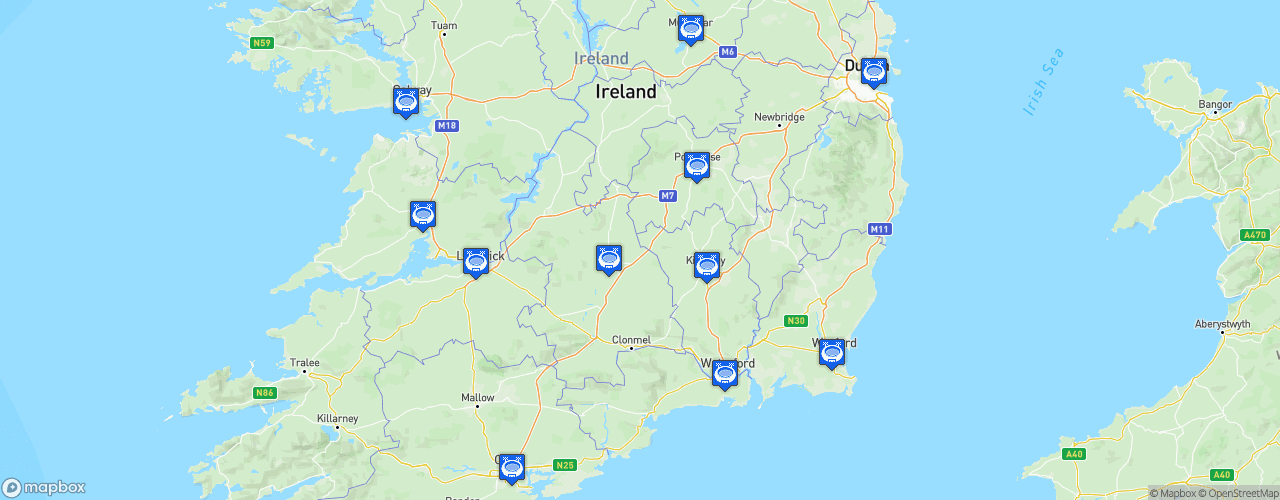 Static Map of GAA Hurling All-Ireland Senior Championship - Saison 2022