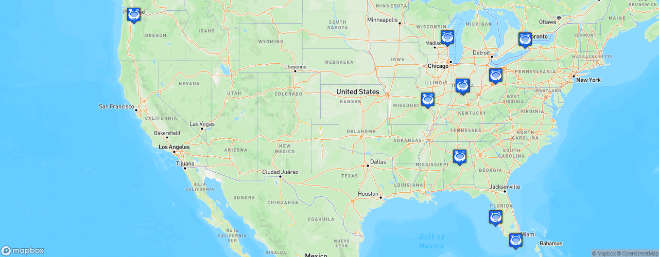 Static Map of Indy Pro 2000 Championship - Saison 2022