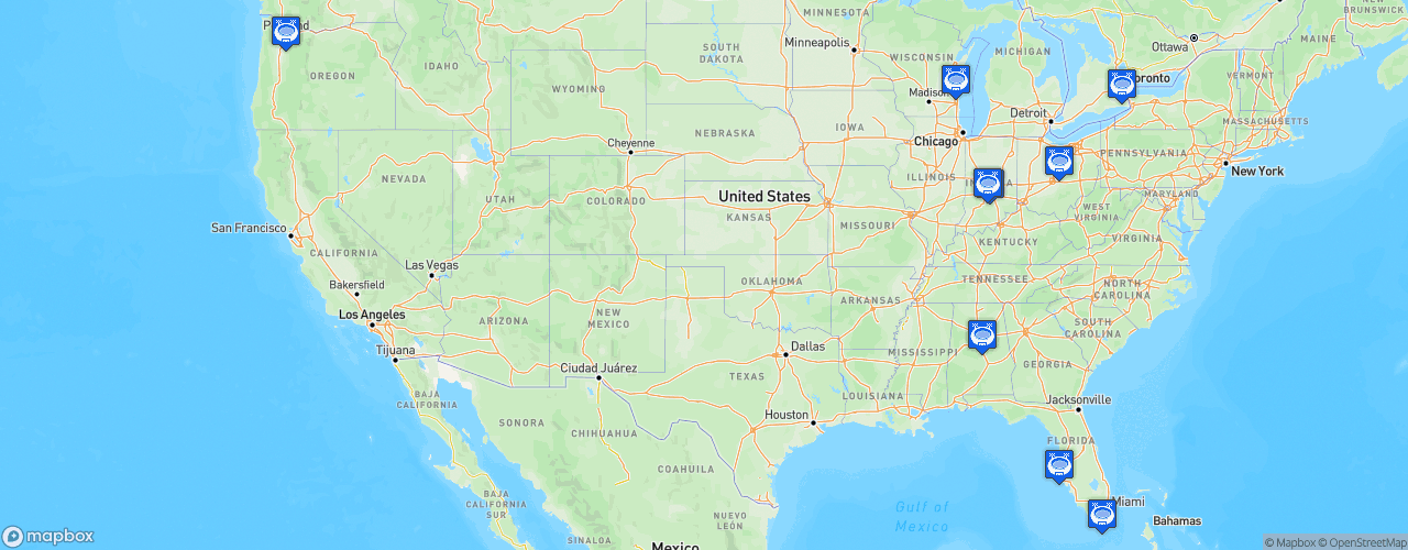 Static Map of U.S. F2000 National Championship - Saison 2022