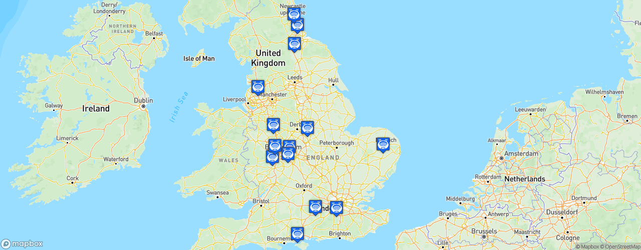 Static Map of Premier League 2 Division 2 - Saison 2021-2022