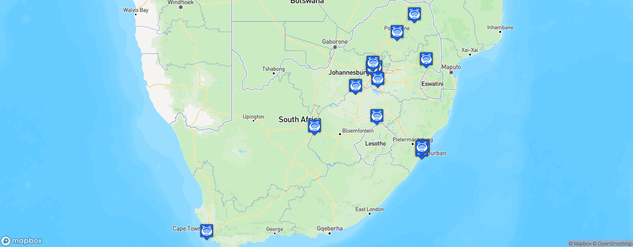 Static Map of South African National First Division - Saison 2021-2022 - GladAfrica