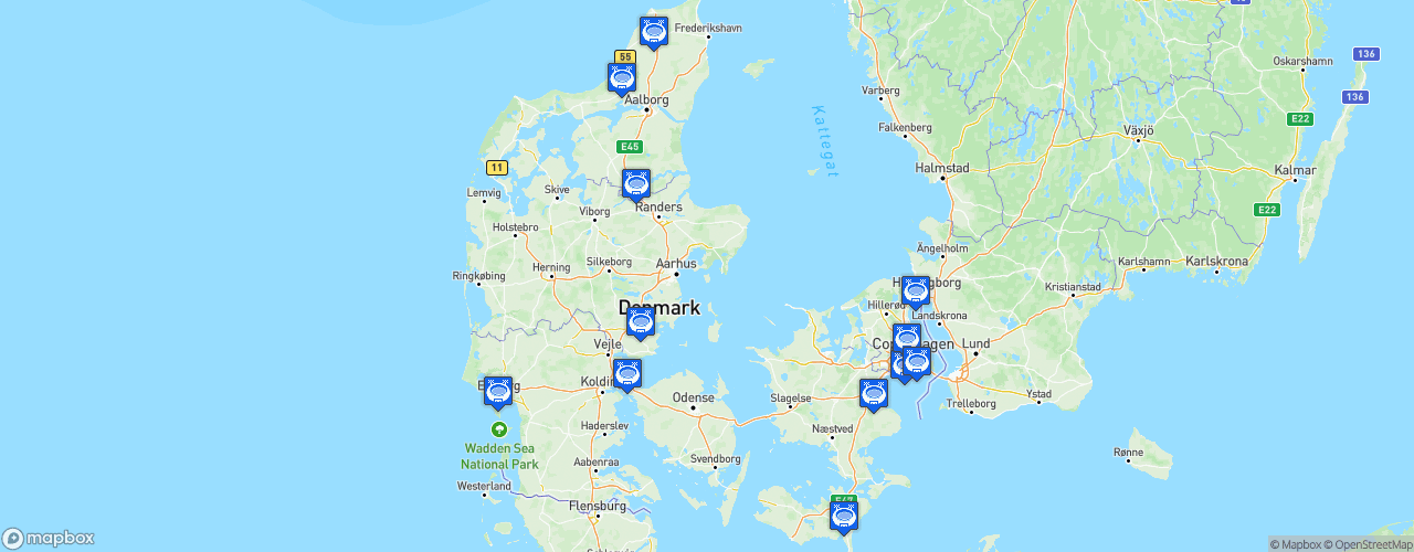 Static Map of NordicBet Liga - Saison 2021-2022
