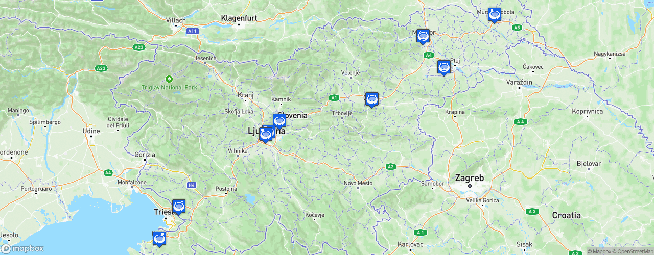 Static Map of Slovenian PrvaLiga - Saison 2021-2022