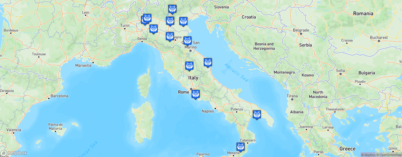Static Map of Lega Pallavolo Serie A - Saison 2021-2022