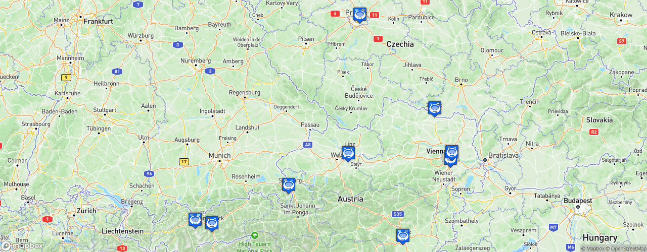 Static Map of Austrian Football League - Saison 2022