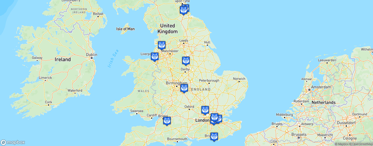 Static Map of FA Women's Championship - Saison 2021-2022