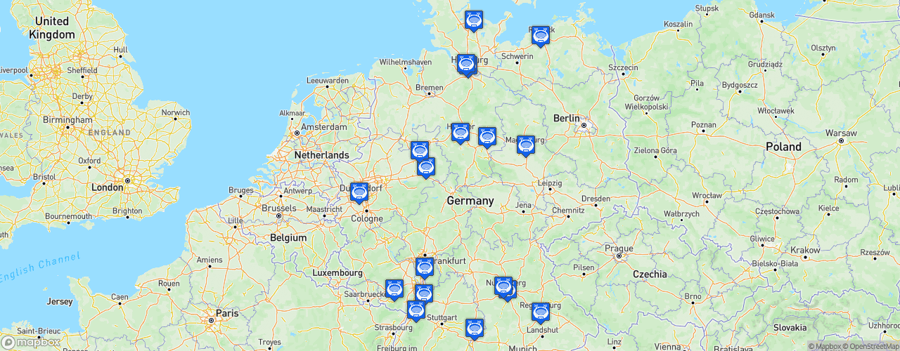 Static Map of 2. Bundesliga - Saison 2022-2023