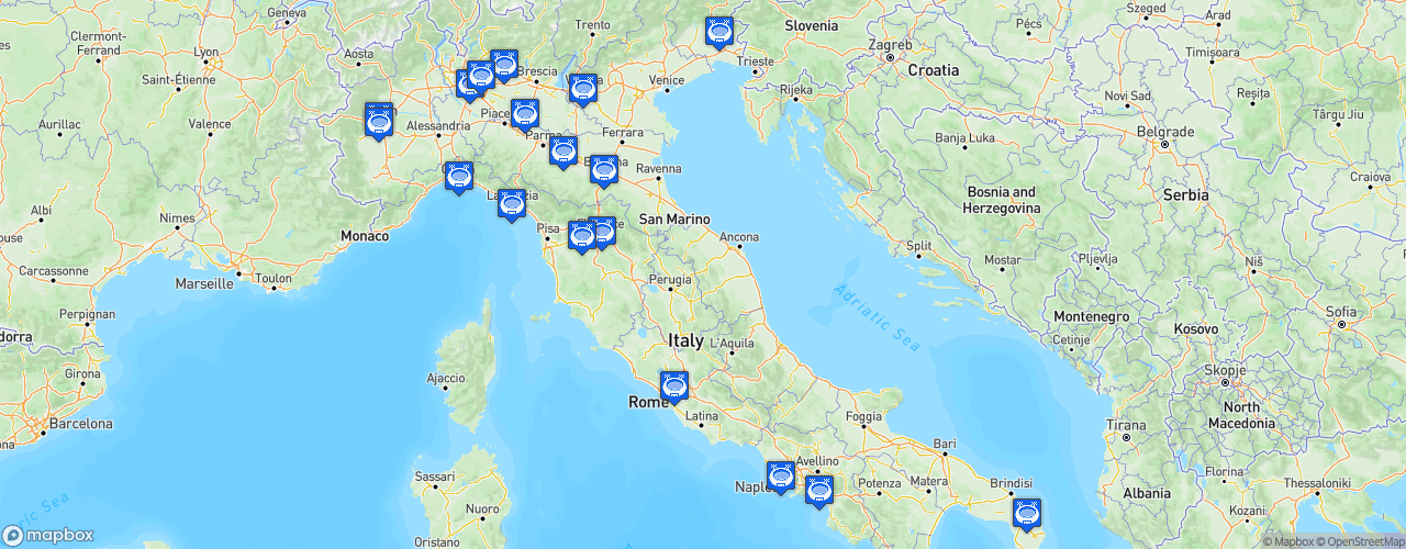 Static Map of Lega Serie A - Saison 2022-2023