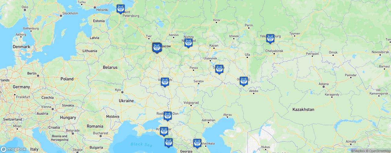 Static Map of Russian Premier Liga - Saison 2022-2023