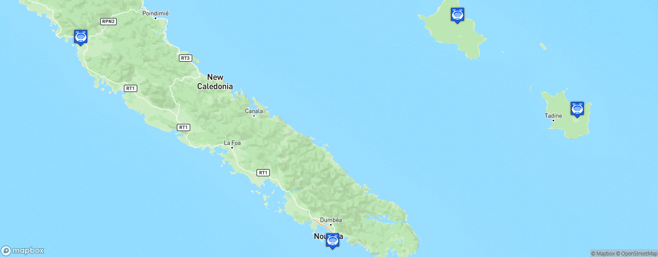 Static Map of Coupe d'Océanie de football féminin 2018