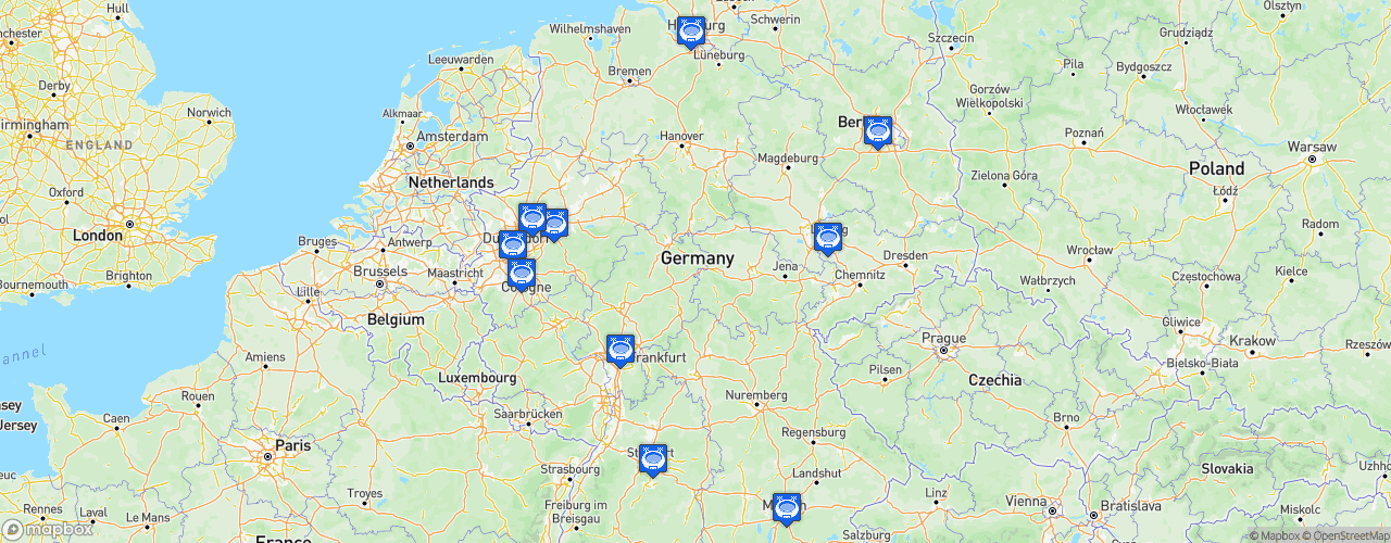 Static Map of Championnat d'Europe de football UEFA - UEFA Euro Germany 2024