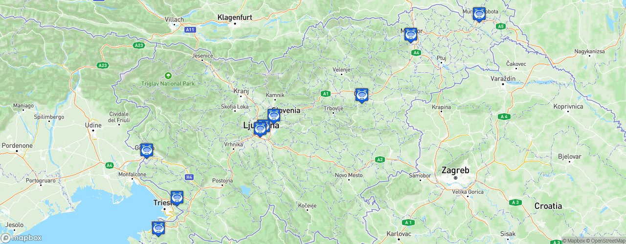 Static Map of Slovenian PrvaLiga - Saison 2022-2023