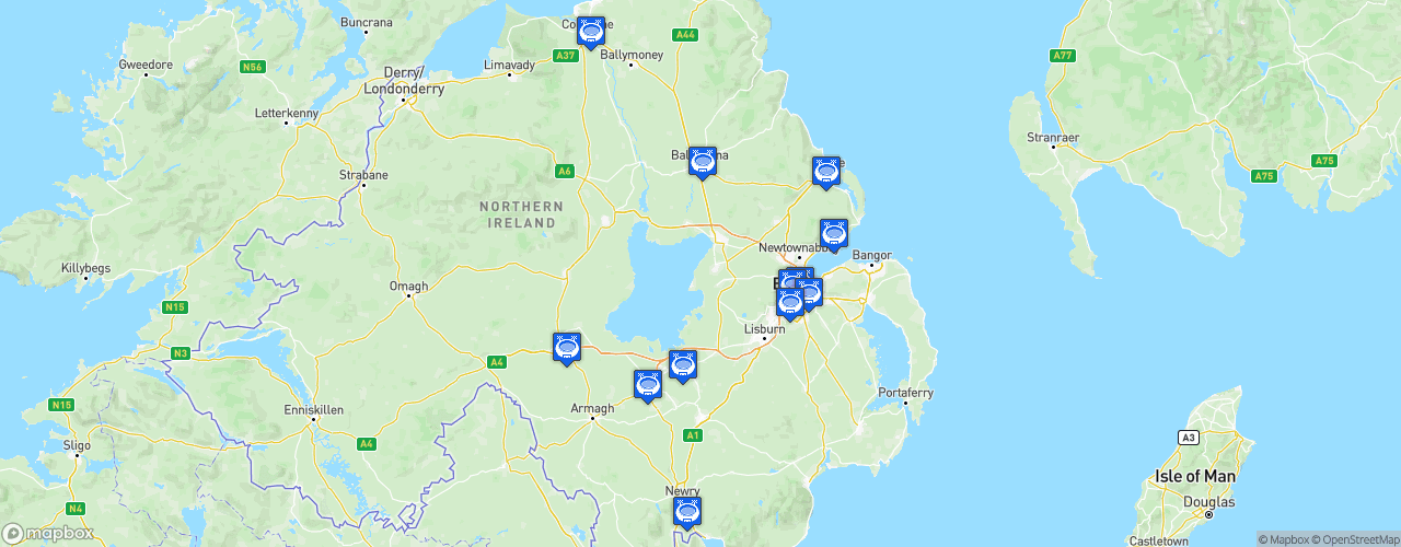 Static Map of NIFL Premiership - Saison 2022-2023 - Danske Bank Premiership