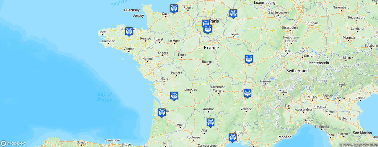 Static Map of FFF D1 Arkema - Saison 2022-2023 - Arkema