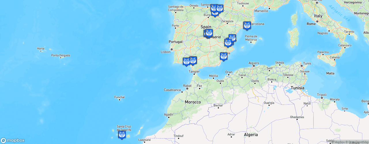 Static Map of Primera División de la Liga de Fútbol Femenino - Saison 2022-2023 - Primera Iberdrola