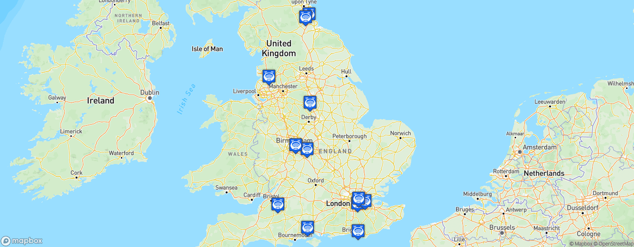 Static Map of FA Women's Championship - Saison 2022-2023