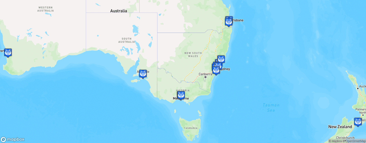 Static Map of A-Leagues - Saison 2022-2023