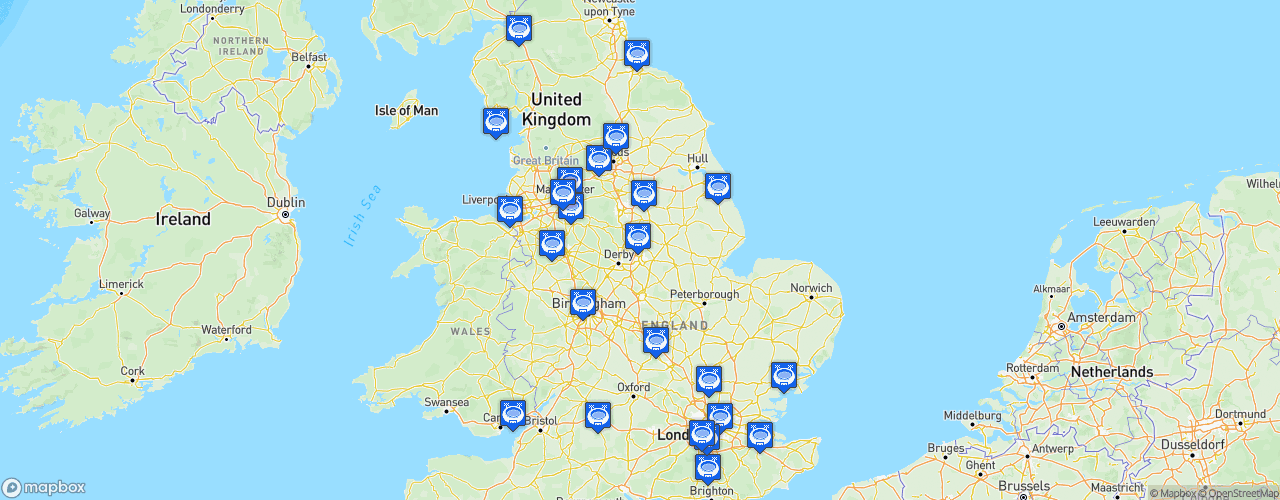 Static Map of EFL League Two - Saison 2022-2023 - Sky Bet