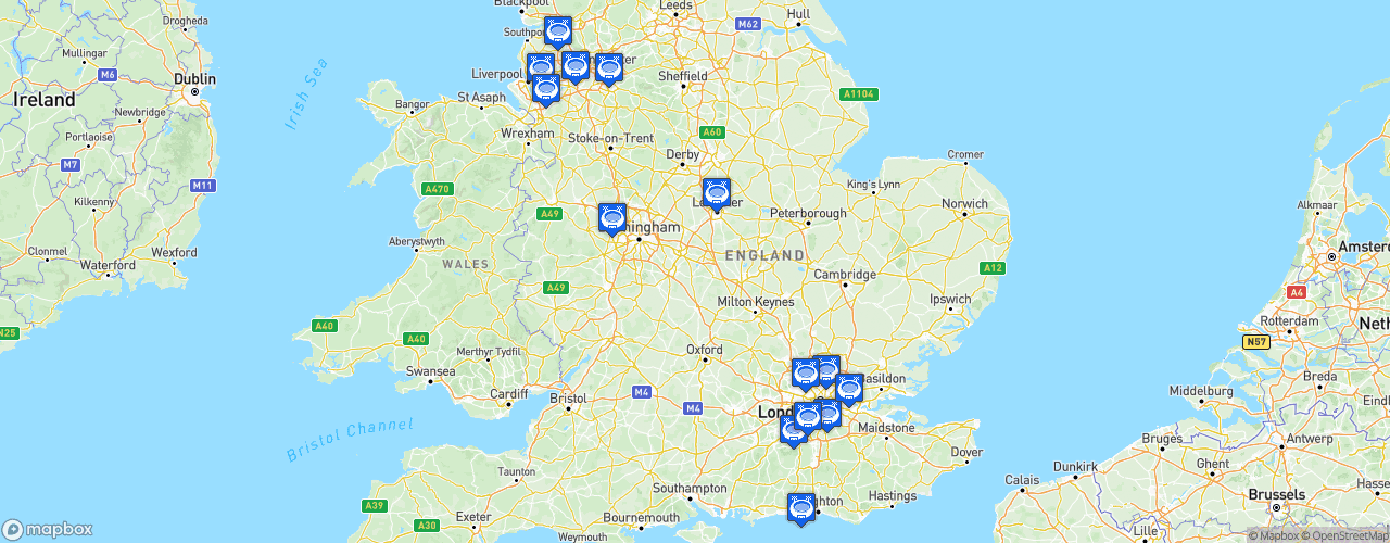 Static Map of Premier League 2 - Saison 2022-2023