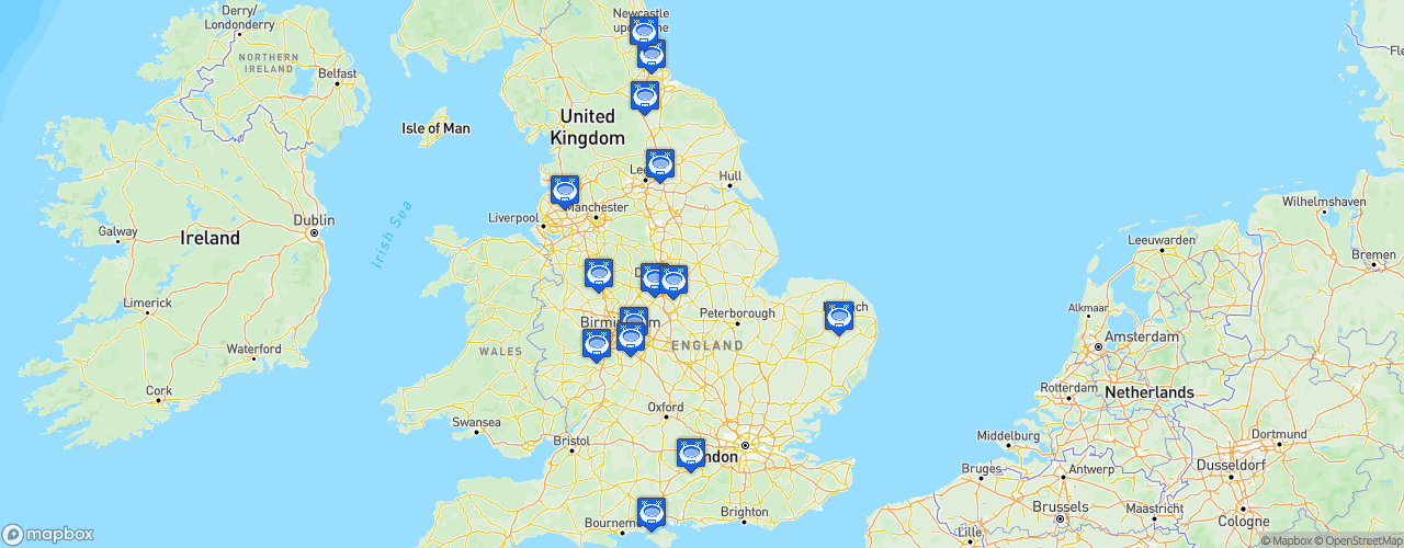 Static Map of Premier League 2 Division 2 - Saison 2022-2023