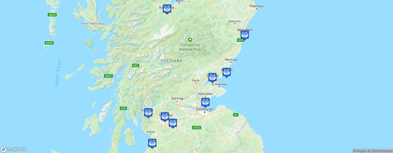 Static Map of Scottish Championship - Saison 2022-2023