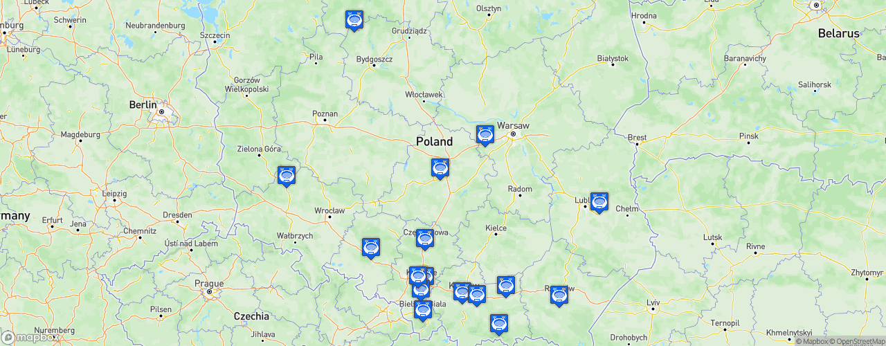 Static Map of Pierwsza liga - Saison 2022-2023 - Fortuna I Liga