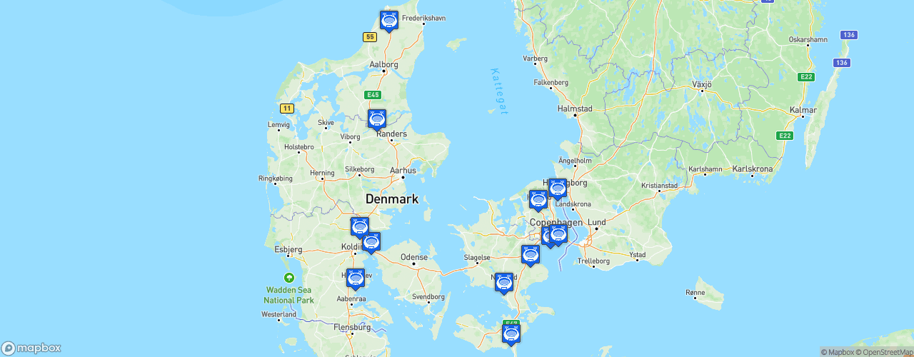 Static Map of NordicBet Liga - Saison 2022-2023