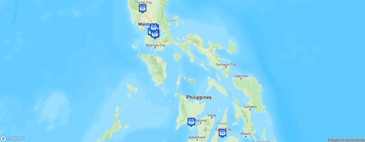 Static Map of Philippines Football League - Saison 2022-2023 - brought to you by Qatar Airways