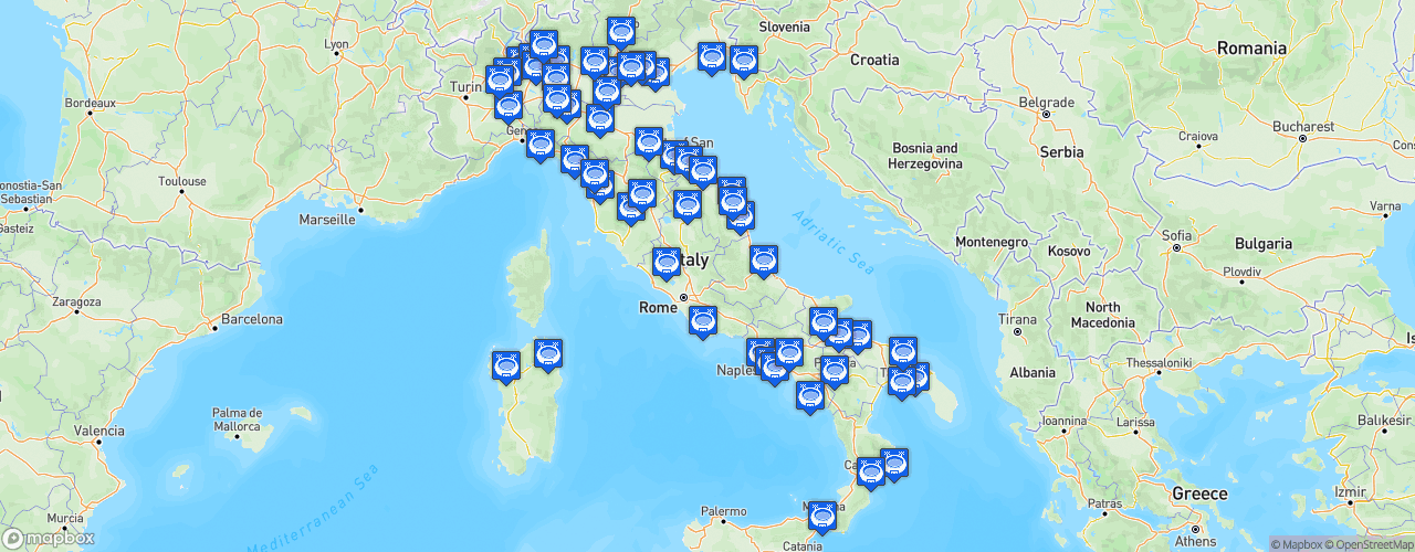 Static Map of Lega Serie C - Saison 2022-2023