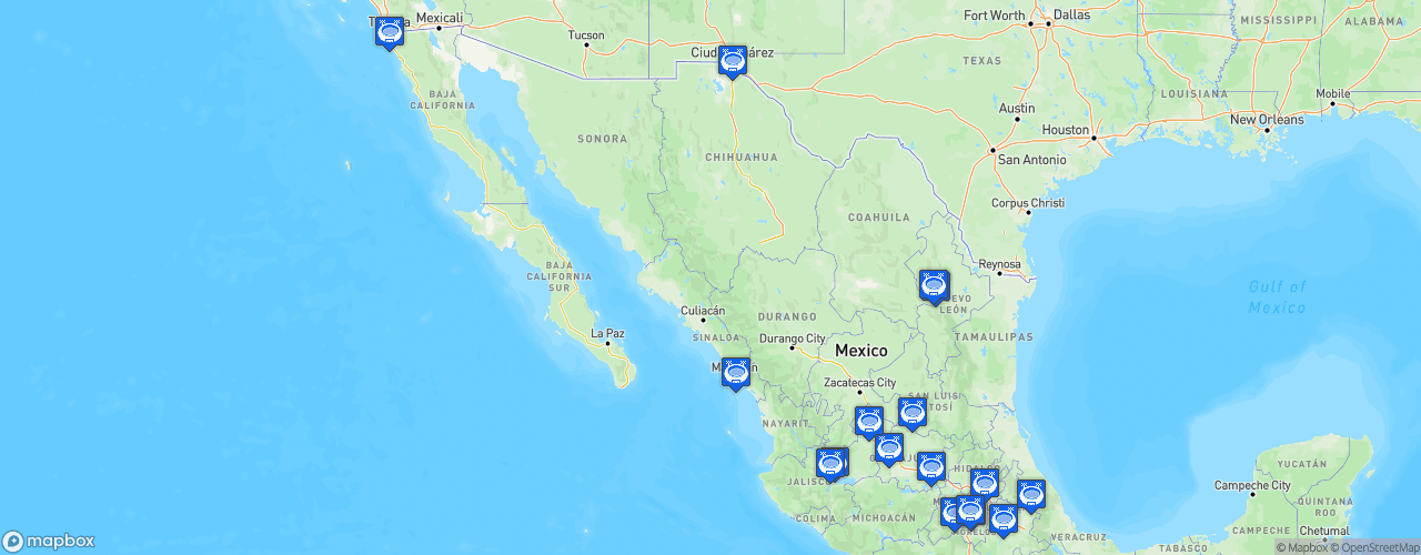 Static Map of Liga MX - Saison 2022-2023 - BBVA
