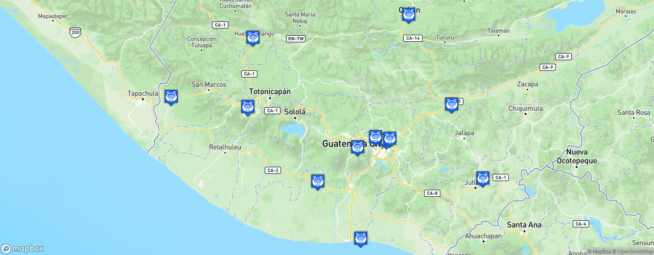 Static Map of Liga Nacional de Fútbol de Guatemala - Saison 2022-2023