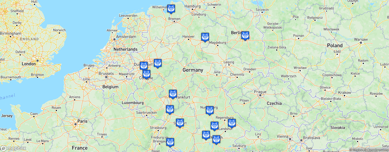 Static Map of Deutsche Eishockey Liga - Saison 2022-2023