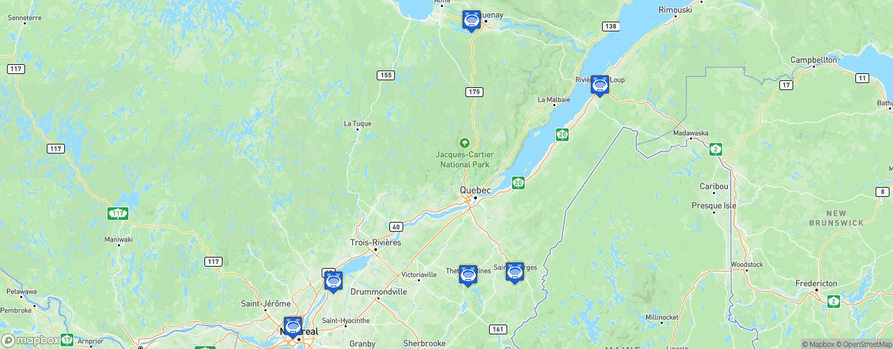 Static Map of Ligue Nord-Américaine de Hockey - Saison 2022-2023