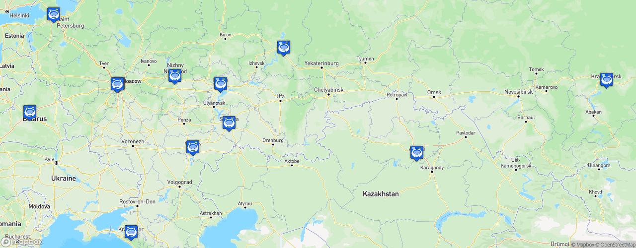 Static Map of VTB United League - Saison 2022-2023