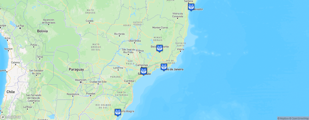 Static Map of CONMEBOL Copa América - CONMEBOL Copa América Brasil 2019