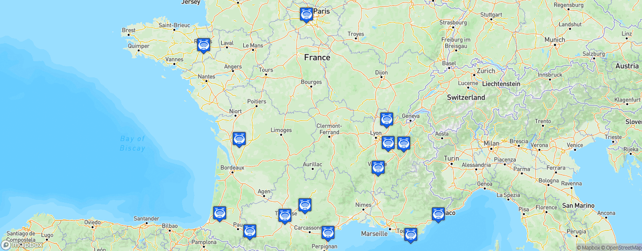 Static Map of Championnat Fédéral Nationale - Saison 2022-2023