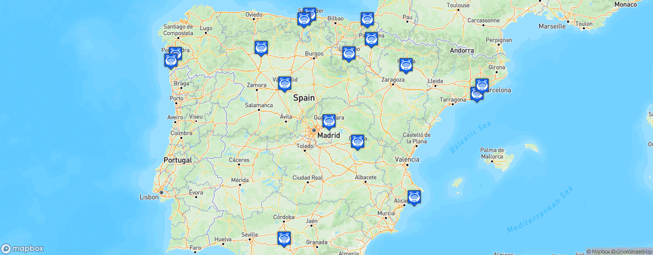 Static Map of Liga Asobal - Saison 2022-2023