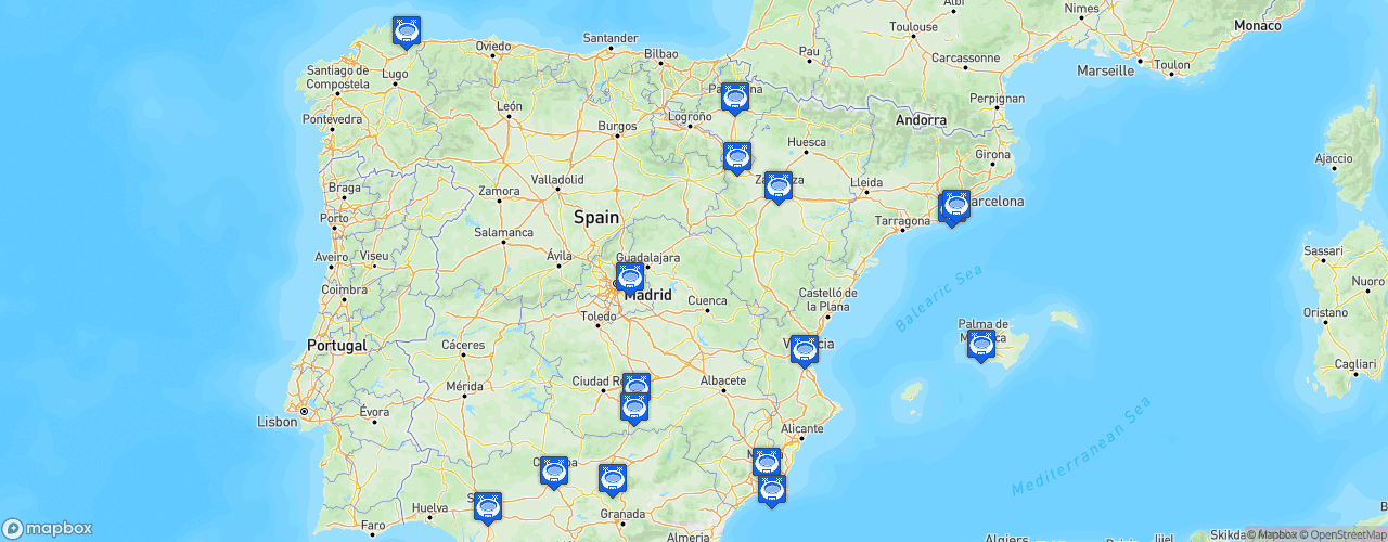 Static Map of LNFS Primera División - Saison 2022-2023