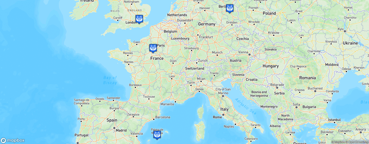 Static Map of UCI Track Champions League - Saison 2022