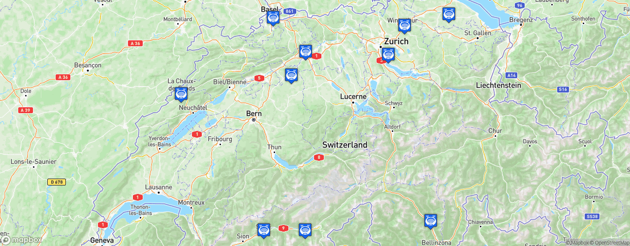 Static Map of Swiss League - Saison 2022-2023