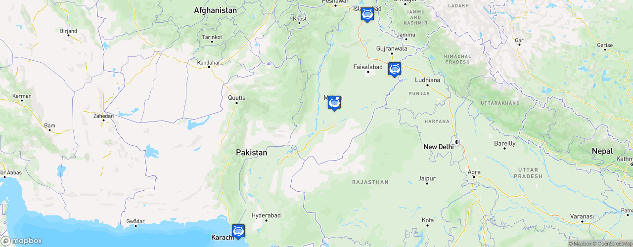 Static Map of Pakistan Super League - Saison 2023